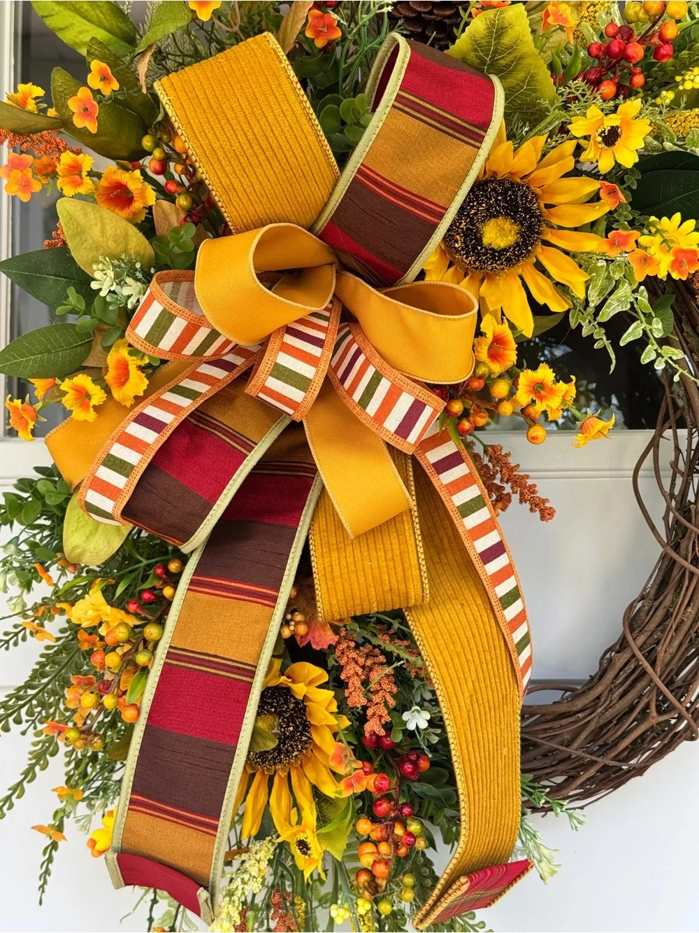 Large Golden Harvest Grapevine Wreath